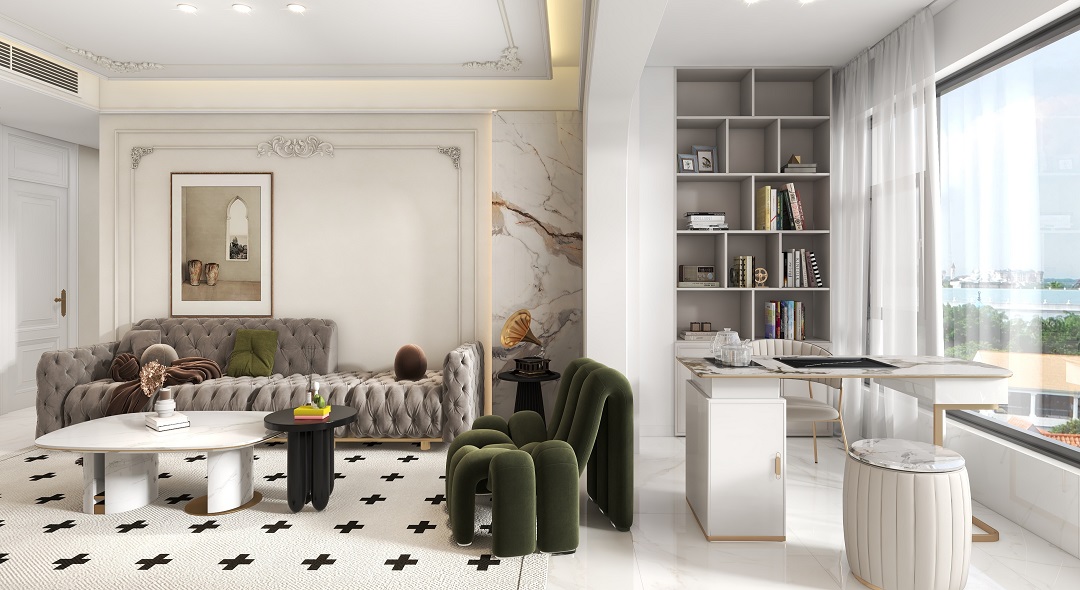 南寧新房裝修-法式奶油風-客廳 南寧新房裝修-法式奶油風-客廳